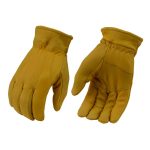 Milwaukee Leather Men’s Deerskin Leather Gloves – Yellow, Lined, Lightweight, Elastic Wrist – MG7542