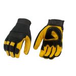 Milwaukee Leather Men’s Yellow and Black Full Grain Deerskin Gloves – MG7543