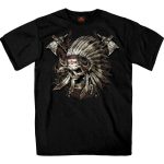 Hot Leathers GMS1550 Men’s Black SS JP Indian Chief Skull Printed T-Shirt