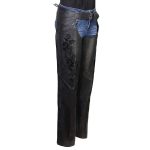 Milwaukee Leather Women’s Leather Motorcycle Chaps w/ Embroidery Detail, Adjustable Fit Riding Gear – LKL16701
