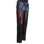Milwaukee Leather Women’s Leather Motorcycle Chaps w/ Embroidery Detail, Adjustable Fit Riding Gear – LKL16703