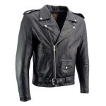 Milwaukee Leather Men’s Classic Armored Black Leather Motorcycle Jacket w/ CE Armor – LKM17020
