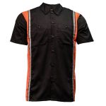 Milwaukee Motorcycle Clothing Co. Men’s Blk/Orange Mechanic Work Shirt – w / Reflective Strip, Rider‑Built MDM11610