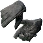 Milwaukee Leather MG7511 Men’s Grey Leather Gel Padded Palm Short Wrist Motorcycle Hand Gloves W/ ‘Full Panel Cover’