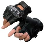 Milwaukee Leather MG7555 Men’s Black Leather Gel Padded Fingerless Motorcycle Gloves w/ Knuckle Protection