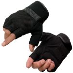 Milwaukee Leather MG7590 Men’s Black ‘Amara Cloth’ Gel Palm Fingerless Motorcycle Hand Gloves W/ Breathable Mesh Material