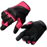 Milwaukee Leather MG7740 Women’s Black Leather and Hot Pink Mesh Racing Motorcycle Gloves W/ Padded Knuckle and Fingers