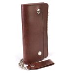 Milwaukee Leather MLW7816 Men’s 8″ Antique Brown Leather Bi-Fold Biker Wallet w/ Anti-Theft Stainless Steel Chain