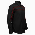 MMCC Men’s Octane Long Sleeve Mechanic Shirt – Black with Red Stripe – 50-50 Cotton Poly – MMCC16002