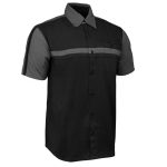 MMCC Men’s Gear Head Classic Mechanic Button Up Shirt – Dual Chest Pockets – Microfiber Panel – Rider Ready – MMC16011