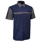 MMCC Men’s Pit Line Mechanic Button Up Shirt – Dual Chest Pockets – Microfiber Panel – Rider Ready – MMC16027