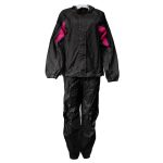 Milwaukee Leather MPL9607 Women’s Black and Fuchsia Water Resistant Rain Suit w/ Reflective Material and Hoodie