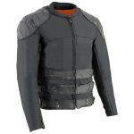 Milwaukee Leather MPM1755 Men’s ‘Assault Style’ Black Leather and Textile M/C Jacket