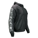 Milwaukee Leather Men’s Bare Bones Black Reflective Skull CE Armored Riding Hoodie, Shoulder & Elbow Armor – MPM1797