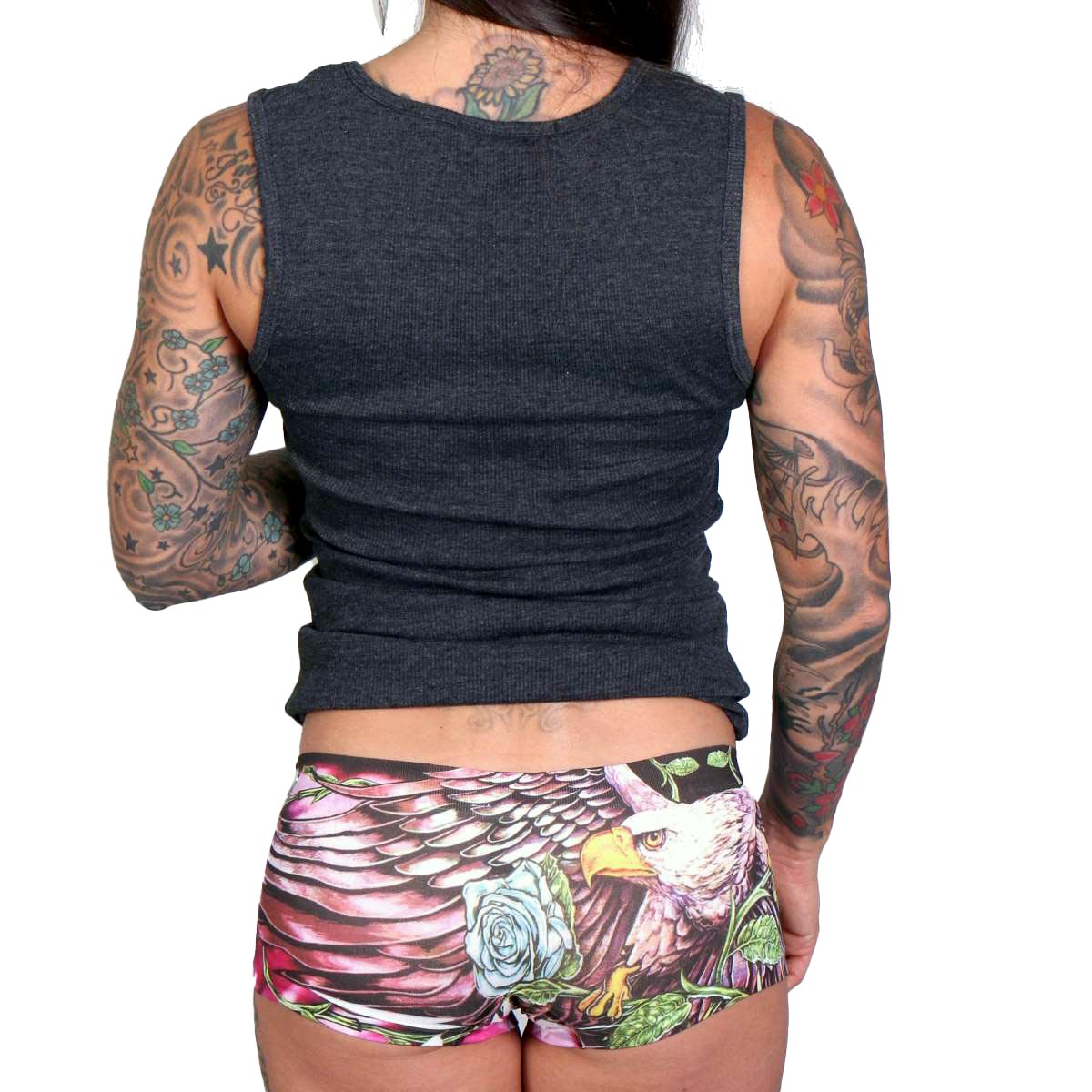 1-ptb7504-m01-sfadz-edit-web.jpg Hot Leathers Eagle Flowers Ladies Boy Shorts PTB7504 - Image 1