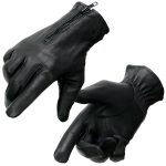 Milwaukee Leather SH226D Men’s Black Unlined Leather Lightweight Motorcycle Hand Gloves W/ Wrist Zipper Closure