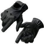 Milwaukee Leather SH247 Men’s Black Perforated Leather Full Finger Motorcycle Hand Gloves W/ Breathable ‘Open Knuckle’