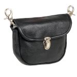 Milwaukee Leather SH520 Women’s Black Leather Belt Bag with Flap and Belt Clasps