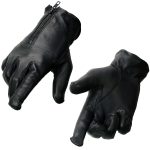 Milwaukee Leather SH867 Men’s USA Deerskin Black Leather Unlined Lightweight Motorcycle Riders Gloves