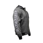 Milwaukee Leather Men’s Bare Bones Charcoal Reflective Skull CE Armored Riding Hoodie, Shoulder & Elbow Armor – MPM1799