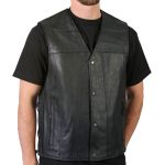 Hot Leathers VSM1023 Men’s Black ‘Conceal and Carry Leather Vest