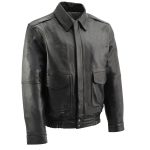 USA Leather 1515 Men’s Black ‘Classic Aviator’ Bomber Leather Jacket - Image 5
