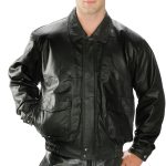 USA Leather 1515 Men’s Black ‘Classic Aviator’ Bomber Leather Jacket