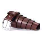 Milwaukee Leather MP7118 Men’s Brown Premium Leather 1.5 Inch Wide Belt with Interchangeable Buckle