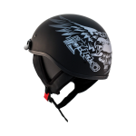 ZOX ST-225B ‘Alto Custom’ Eagle Silver Motorcycle Half Helmet - Image 5