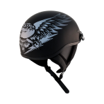 ZOX ST-225B ‘Alto Custom’ Eagle Silver Motorcycle Half Helmet - Image 9