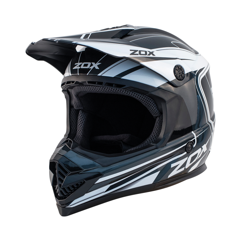 88-34324-rush-lucid-silver.png ZOX ST-1561C ‘Rush Jr’ Dark Silver Youth Motocross Helmet - Image 1