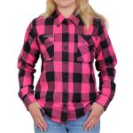 Hot Leathers FLL3005 Ladies Black and Pink Long Sleeve Flannel - Image 4