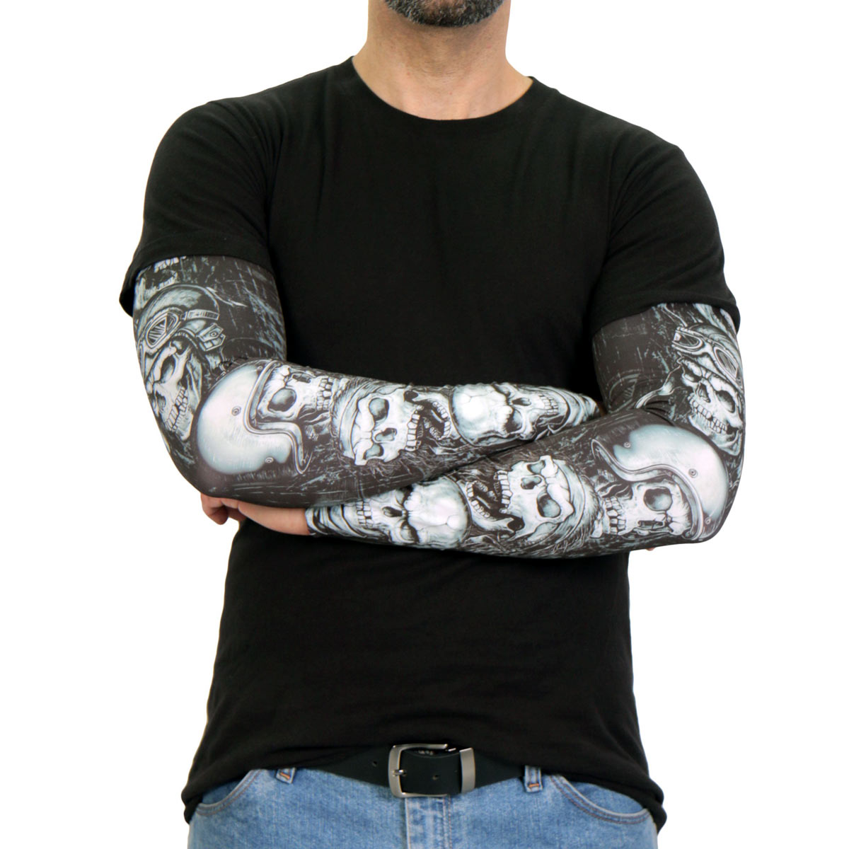 arm1004-m03-sdale-edit-a.jpg Hot Leathers ARM1004 Five Skulls Arm Sleeve - Image 1