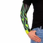 Hot Leathers ARM1006 Flames Green Arm Sleeve - Image 4
