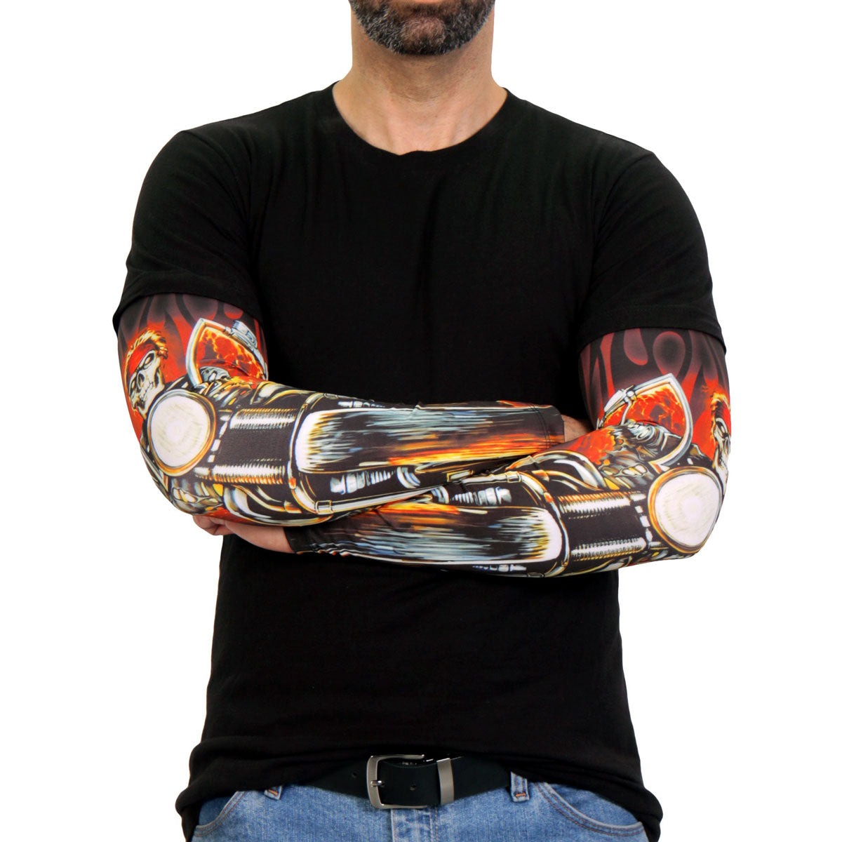arm1016-m03-sdale-edit-a.jpg Hot Leathers ARM1016 Fire Biker Arm Sleeve - Image 1