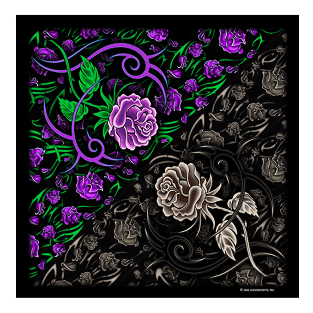 bab1001-a01.jpg Hot Leather BAB1001 Tribal Rose Bandana - Image 1