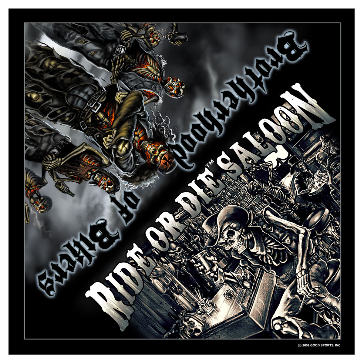 bab1047-a01.jpg Hot Leathers BAB1047 Ride Or Die Saloon Bandana - Image 1