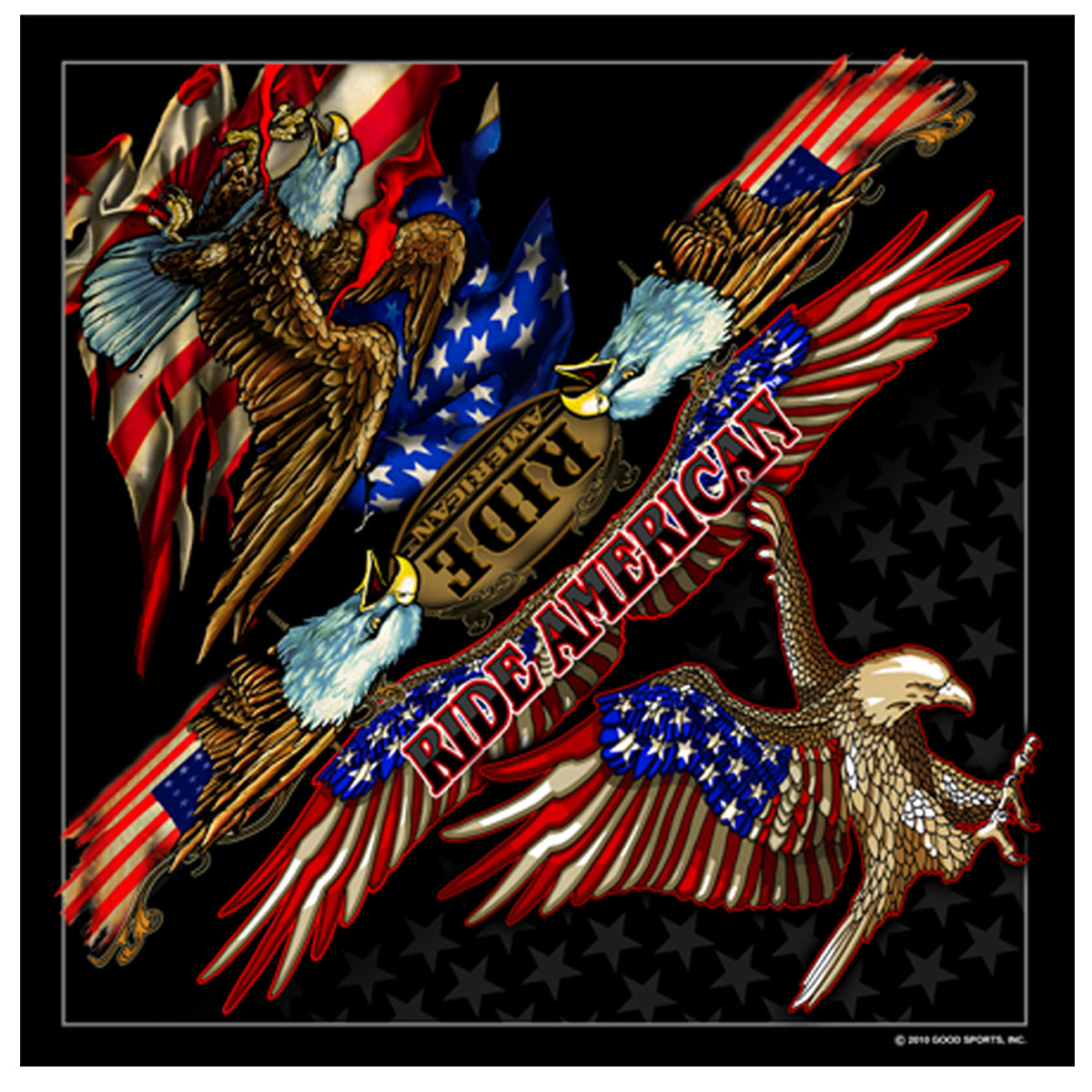bab1052-a01.jpg Hot Leathers BAB1052 Attack Eagle Bandana - Image 1