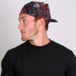 Hot Leathers BAB1070 Red Paisley Skulls Bandana - Image 2