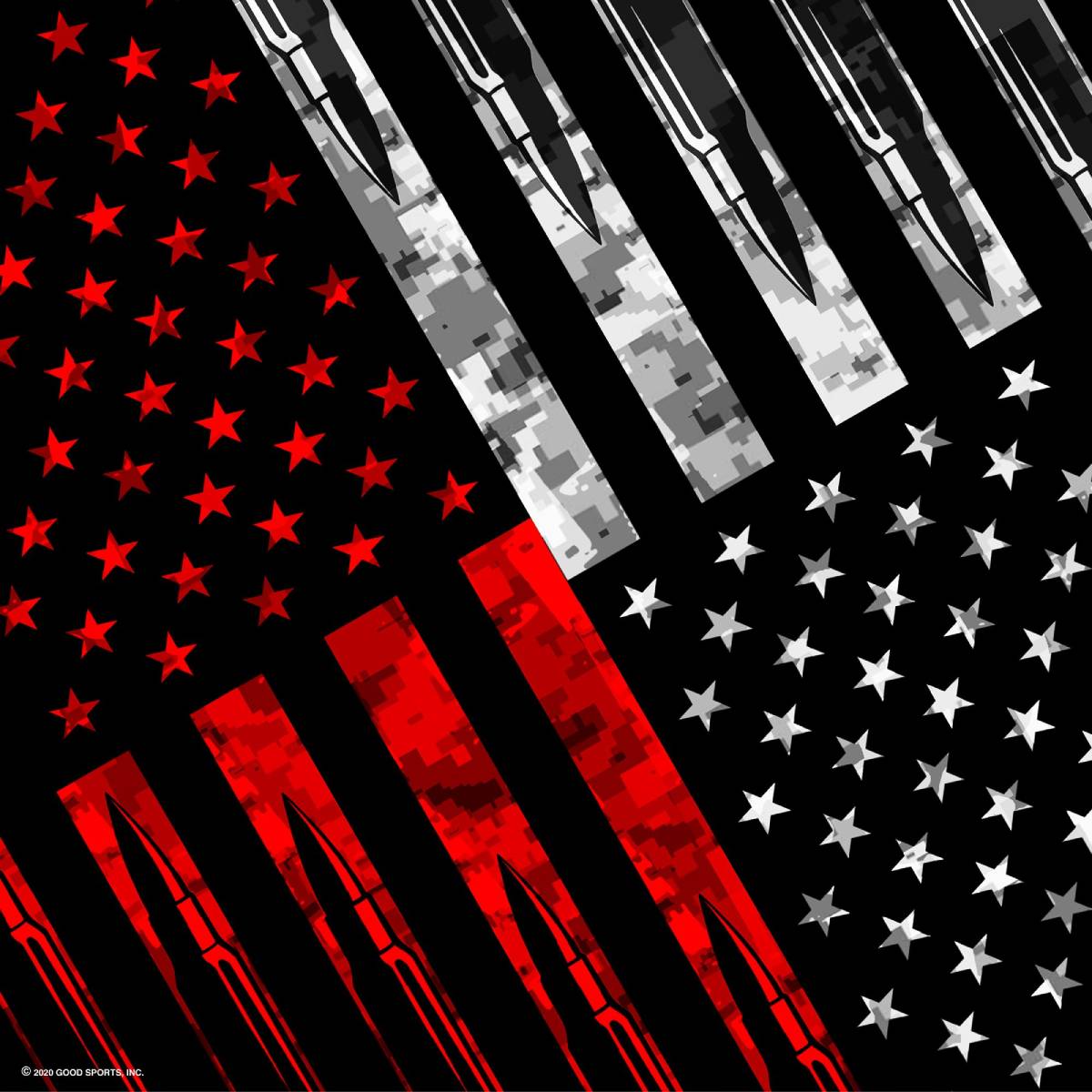 bab1091-a01.jpg Hot Leathers BAB1091 Bullets Flag Bandana - Image 1