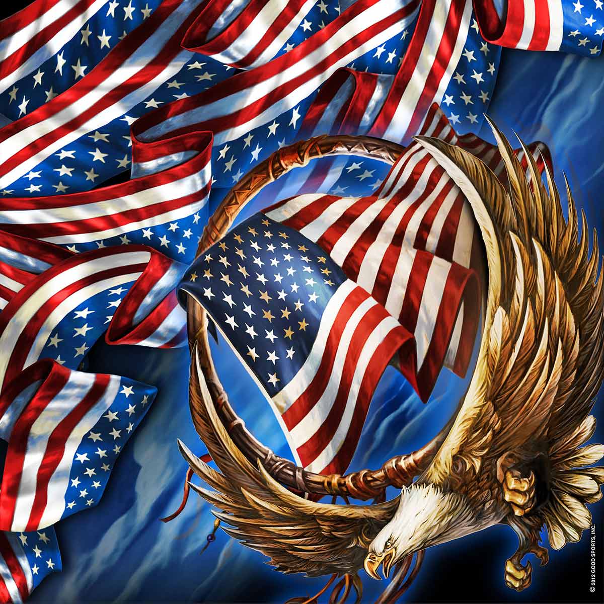 bab1092-a01.jpg Hot Leathers BAB1092 Hoop Eagle Bandana - Image 1
