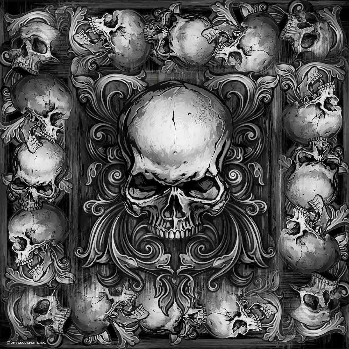 bab1093-a01.jpg Hot Leathers BAB1093 Over Shoulder Skulls Bandana - Image 1