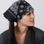 Hot Leathers BAP1001 Classic Black and White Paisley Bandana - Image 3