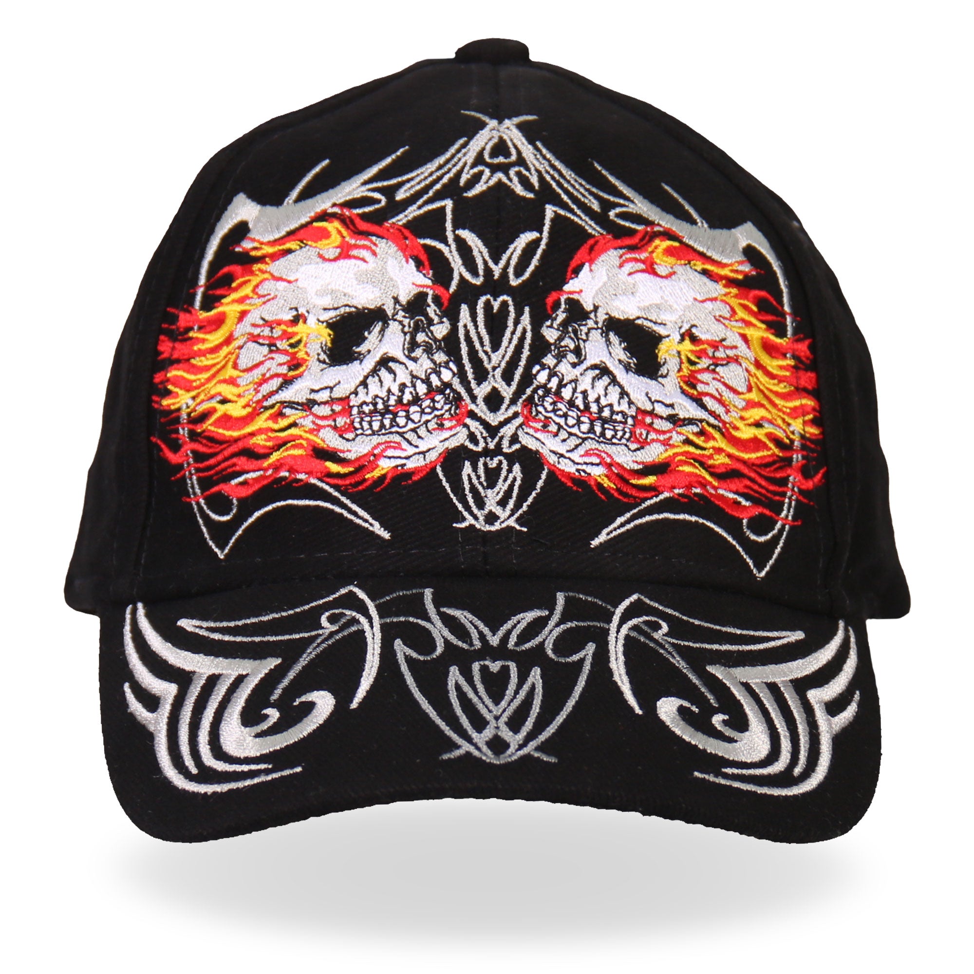 bca1027-a01.jpg Hot Leathers BCA1027 Mirror Skulls Ball Cap - Image 1