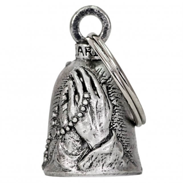 bea1055-a01_1.jpg Hot Leathers BEA1055 Hands with Rosary Guardian Bell - Image 1