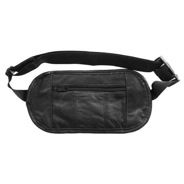 bga1009-a01.jpg Hot Leathers BGA1009 3 Zipper Belly Bag with Hidden Pocket - Image 1