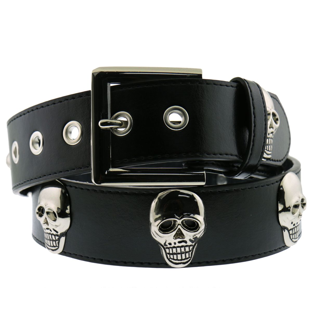 bla1042-a01.jpg Hot Leathers BLA1042 Leather Belt with Full Skull - Image 1
