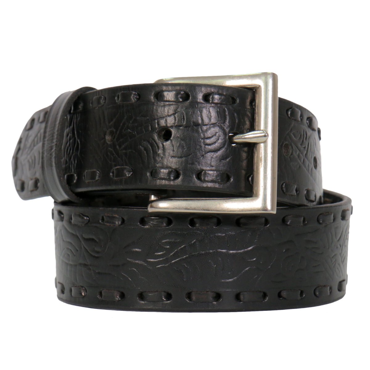 bla1123-a01.jpg Hot Leathers BLA1123 Embossed Leather Belt with Lacing - Image 1