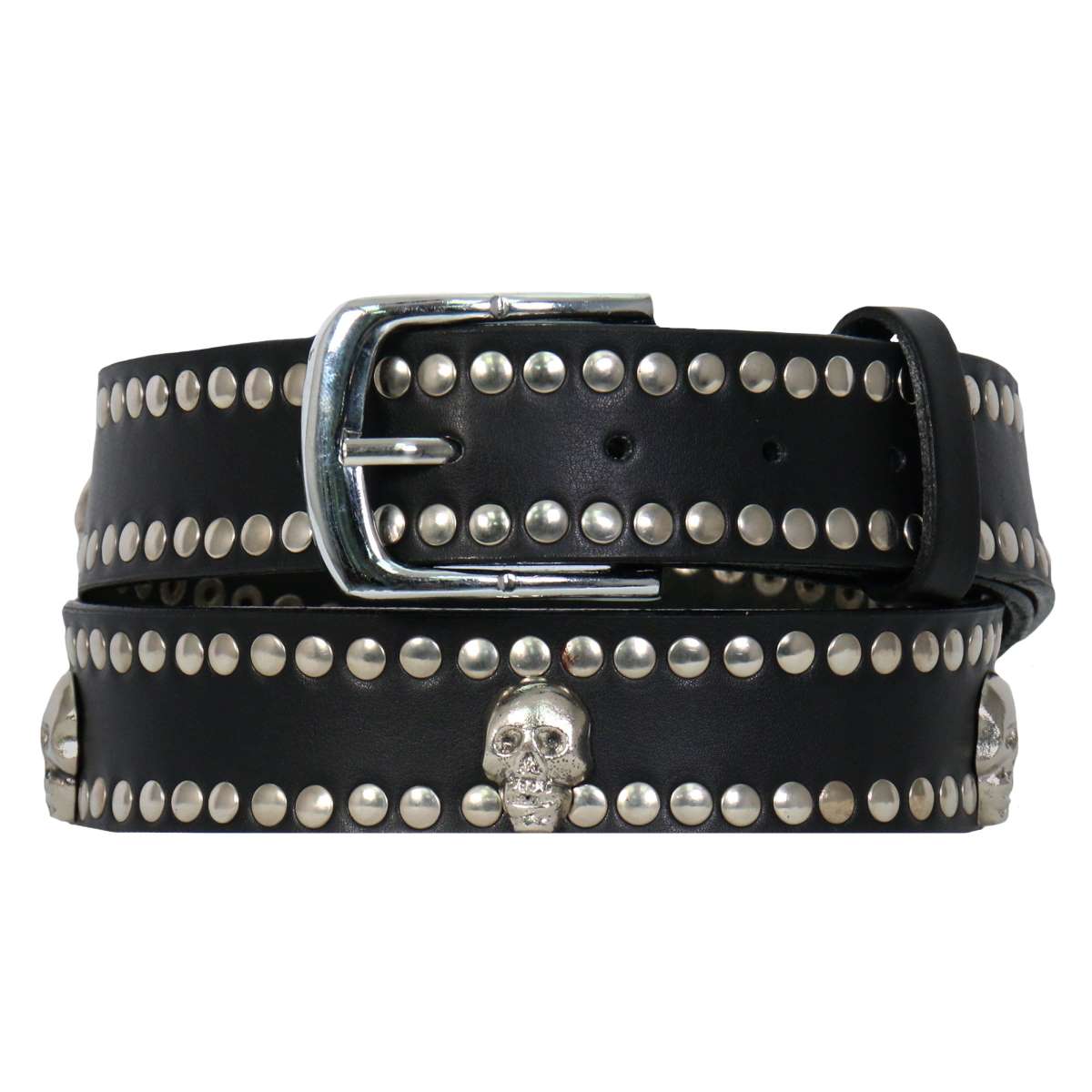 bla1127-a01_20_1200x1200_c813ea2d-49ba-43a5-a870-46ffa6ec321b.jpg Hot Leathers Leather Belt with Studs and Skulls BLA1127 - Image 1