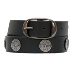 Hot Leathers BLA1135 Men’s Don’t Thread On Me Black Leather Belt w/ Interchangeable Buckle – 1.5 inches Wide